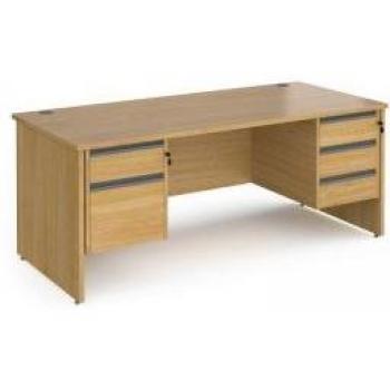 Dual‑Pedestal Oak Desk 1800mm – Contract 25 CP18S23-G-O
