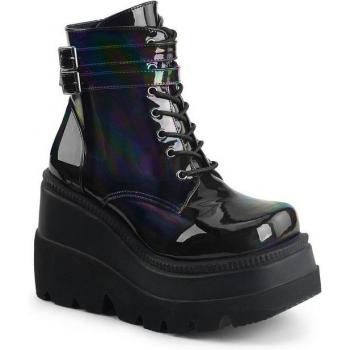 DemoniaCult Damen Stiefelette mit Keilabsatz