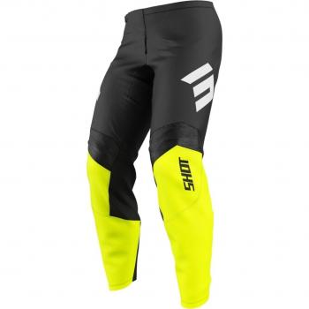 Pantalon de motocross Shot Race Gear Draw Noir Jaune