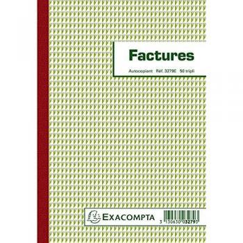Exacompta 3279E Manifold Factures avec mention TVA 21x14,8 cm avec 50 feuillets tri