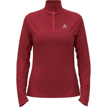 Odlo maglia rossa donna 1/2 zip maniche lunghe