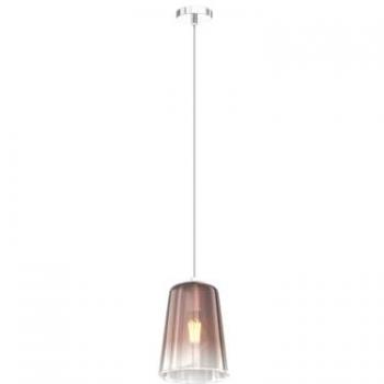 Lampadario Contemporaneo Shaded Metallo Cromo Vetro Rame 1 Luce E27