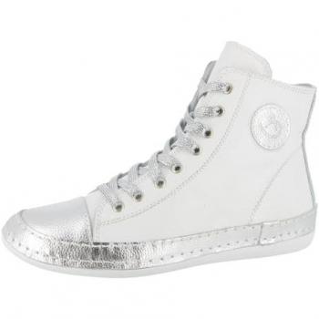 Damen High Top Sneaker HEINE Gr. 38, silberfarben/weiß