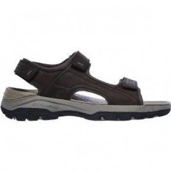 Skechers Garo V25 Sandália Masculina – Cinza/Chocolate