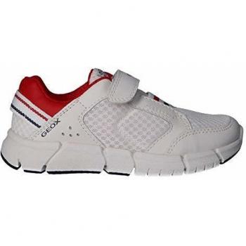 Geox J Flexyper B, Scarpe da Ginnastica Basse Bambino, Bianco (White/Red C0050), 28 EU