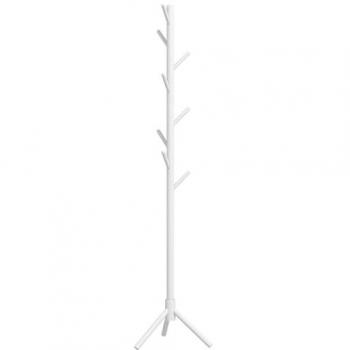 HOMCOM Freestanding Coat Rack Stand with 8 Hooks and Wooden Frame for Clothes, Bags, Hat Stand