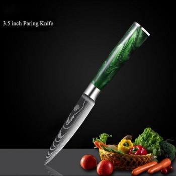 Cuchillo Chef de Corte 10 Piezas – Damasco y Resina