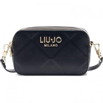 Borsa a Tracolla Nera con Texture a Quadri Liu Jo