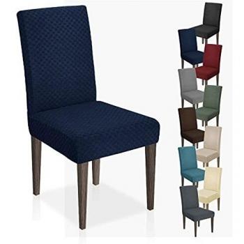 Fodera per Sedia da Pranzo Elasticizzata in Blu Navy