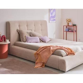 Lit de rangement Lisa Onyx – Velours côtelé, 160 x 200 cm, beige