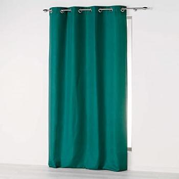 Rideau à Oeillets 140 x 280 cm Microfibre Unie Émeraude