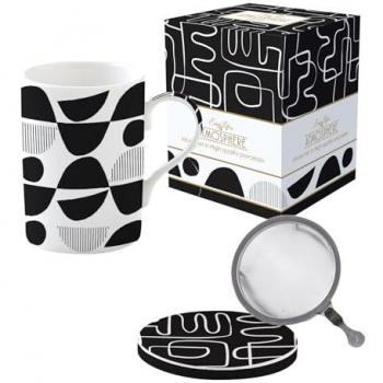 Coffret Tisanière 300ml Graffiti – Easy Life – Porcelaine & Filtre Inox