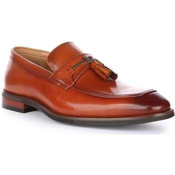 Justin Reess Brown Albie Men's Leather Loafers Size 7