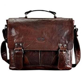 Pride & Soul Umhängetasche Baggie Bag L 370x300x100mm Leder braun