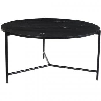 Table Basse Ronde Chic en Marbre Noir 90 cm