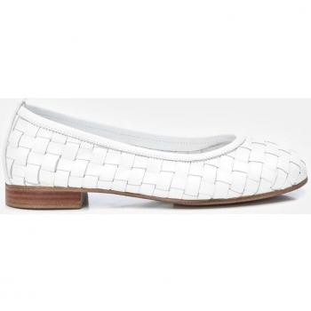 Women’s US 9 Carmela White Leather Braided Flats by XTI