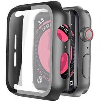 Misxi Schwarz Hard Case mit Displayschutz für Apple Watch Series 6 / SE / Serie 5 / Serie 4 40mm