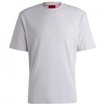 T‑shirt lilas Hugo, coton doux, logo imprimé, coupe décontractée