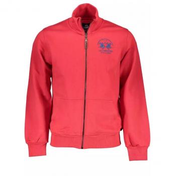 La Martina Chic Pink Cotton Sweatshirt with Zipper