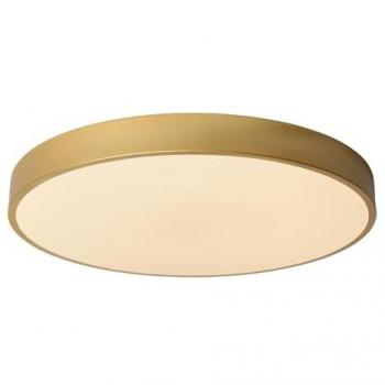 Lucide Lighting Unar Modern Flush Ceiling Light (Ø 49.5cm, 1x36W 2700K, 3 StepDim, Matt Gold, Brass)