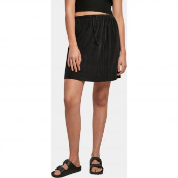 Urban Classics Damen Plissé Minirock (Schwarz & Gelb) – S – 100 % Polyester