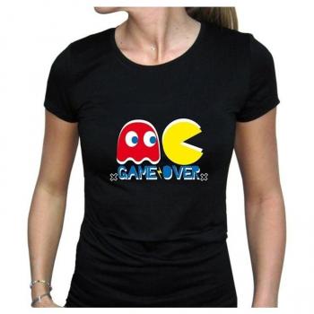 T-shirt femme noir Game Over S PAC-MAN