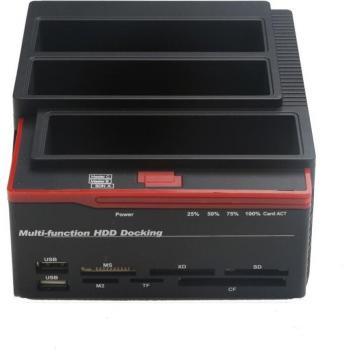 2,5/3,5 SATA IDE HDD Dockingstation USB 3.0 mit Klonfunktion und Kartenleser