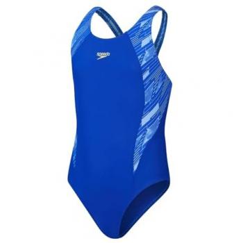 Speedo HyperBoom Splice Muscleback Badeanzug Mädchen 9-10 Jahre navy/blau