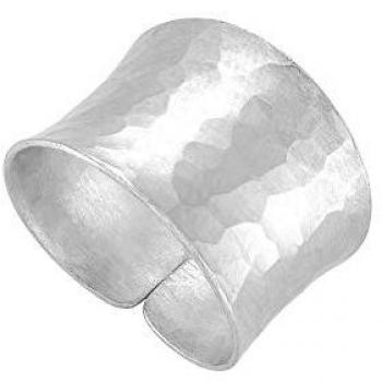 Handmade Hill Tribe Wide Hammered Silver Thumb Ring