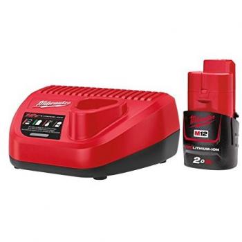 Milwaukee M12 12V Cordless Battery Charger and 2Ah Li-ion Battery