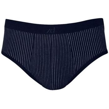 Slip Mini ZD Algodón Egipcio a Rayas (XL, Azul Marino)