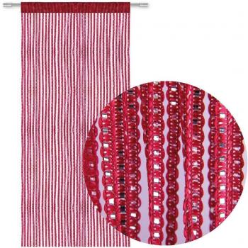 String Door Curtain Fly Insect Bug Screen String for Doorways Divider or Window Curtain Panel 39x78.5 (Burgundy)