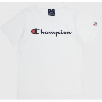 T-shirt Blanc pour Enfants avec Grand Logo Champion