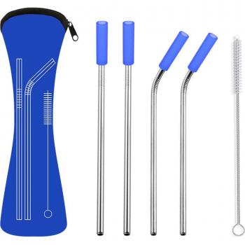 Bendable and Straight Stainless Steel Straws for Beverages