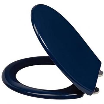 Abattant WC GLOSSY ROSSIGNOL Bleu avec Double Frein de Chute et Traitement Antibactérien