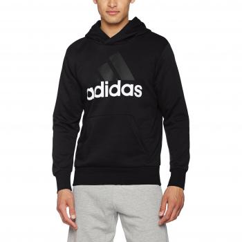 Adidas Essentials Linear Hoodie mit French Terry – Herren, schwarz/weiss – 2XL