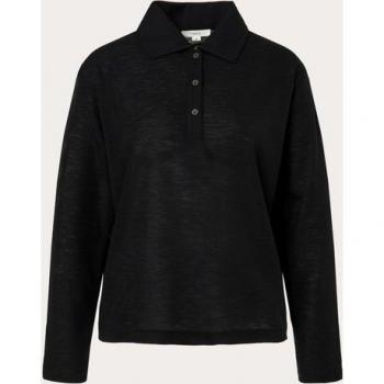 Extra Small Black Vince Wool Polo Shirt