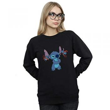 Disney Women's Lilo & Stitch Mischief Sweatshirt in Black