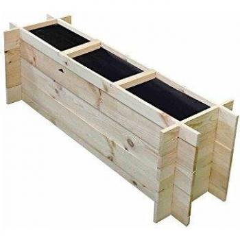 Wooden Planter Box without Treatment 100/113 x 27,2/37,5 x h 36 cm