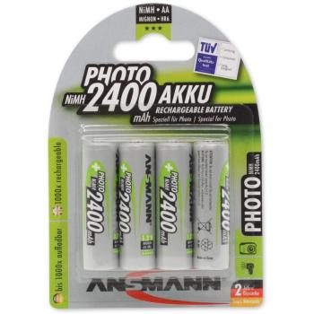 Ansmann Mignon AA 2400 mAh NiMH Set – 4 Batteries (CD/MP3 Players)