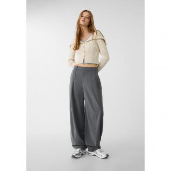 Pantaloni eleganti baggy grigio scuro 42