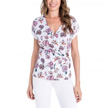 Blusa Floral Cuello en V Salsa