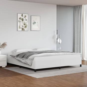 Cadre de lit 200x200 cm Similicuir Blanc