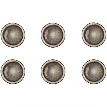 Set de 6 assiettes à dessert en grès marron D21.5 Björn