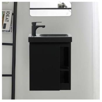 Lavabo Black Hampton con Almacenamiento Lateral y Grifo Elegante