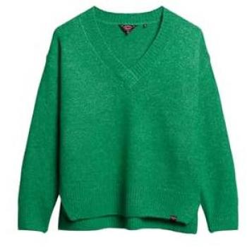 Pull Superdry Dames Vert Oversized Col V Taille 42