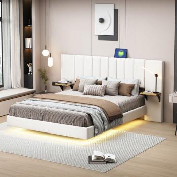 Okwish Doppelbett 140x200 cm mit erweiterbarem Kopfteil