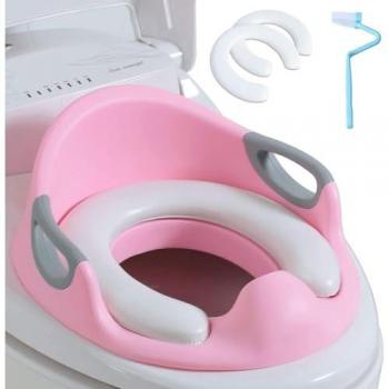 Riduttore WC bambino sedile elastico copertura rosa