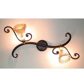 LINEA FARETTO CRUCCOLINI APPLIQUE regolabile in ferro e vetro soffiato 2 luci