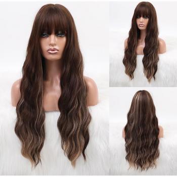 Heat Resistant Ombre Wig with Bangs